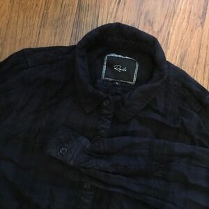 Rails Plaid Long Sleeve Shirt Size‎ M Button Front Blue Black